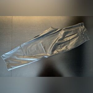 Zara Black Women's Faux Leather Cropped Pants